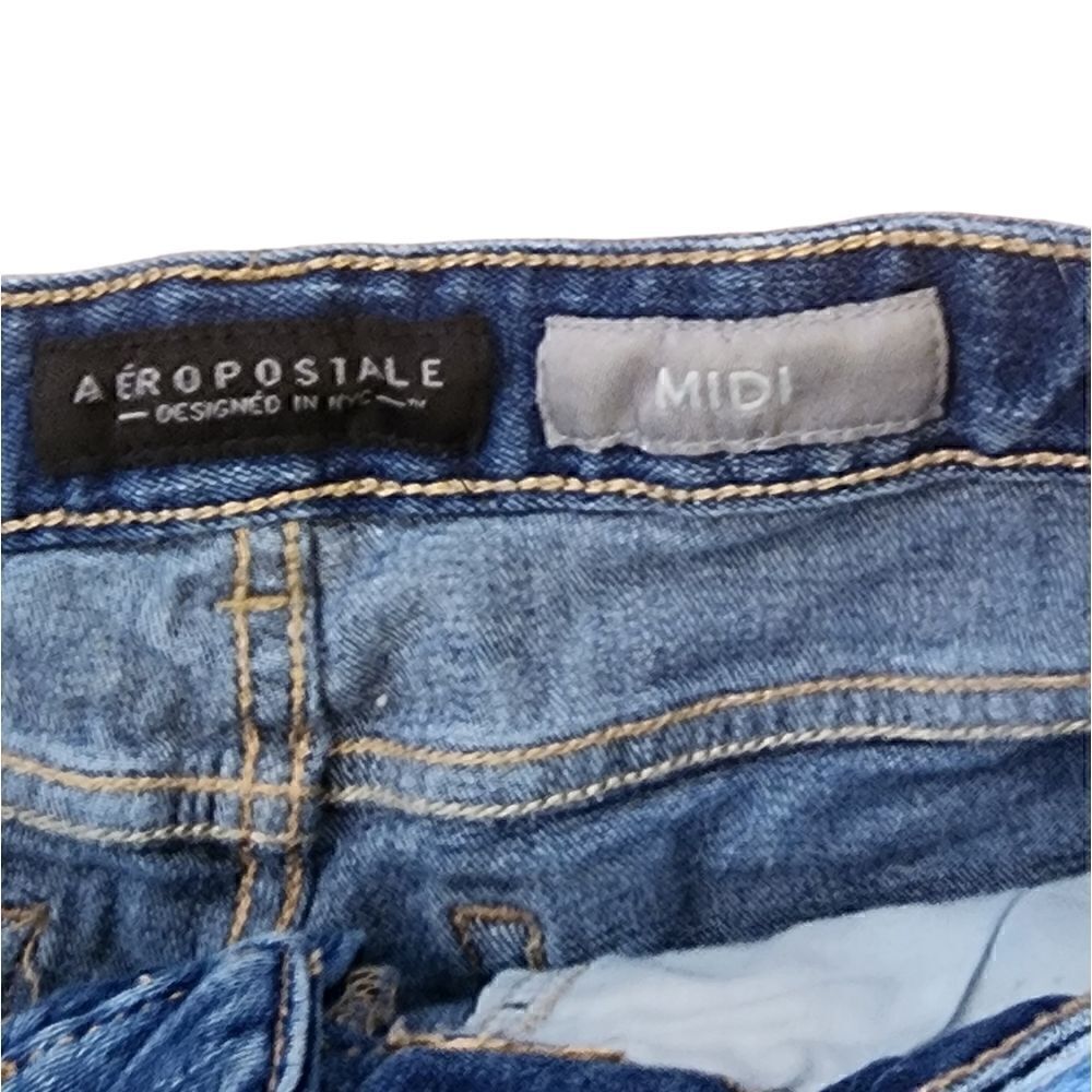 Aeropostale Midi Blue Jean Shorts - Size 0 - Picture 4 of 5